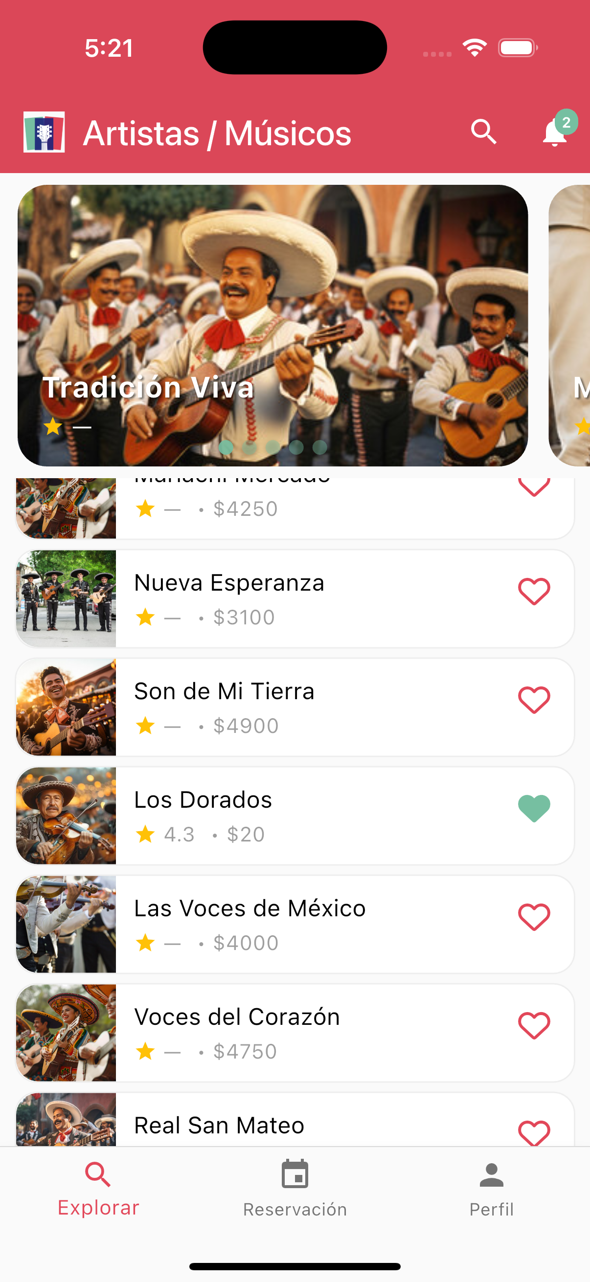 Browse Bands Screenshot